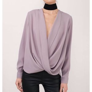PURPLE TOBI LOVELETTER CHIFFON BLOUSE